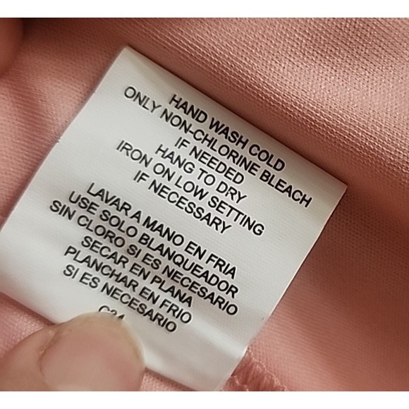 Spring Easter Summer Peach High Waist Baby Doll Dress Lace 3/4 Sleeves Lined‎ L - Picture 8 of 8